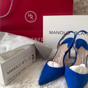 Authentic Manolo Blahnik Suede Carolyne 90mm